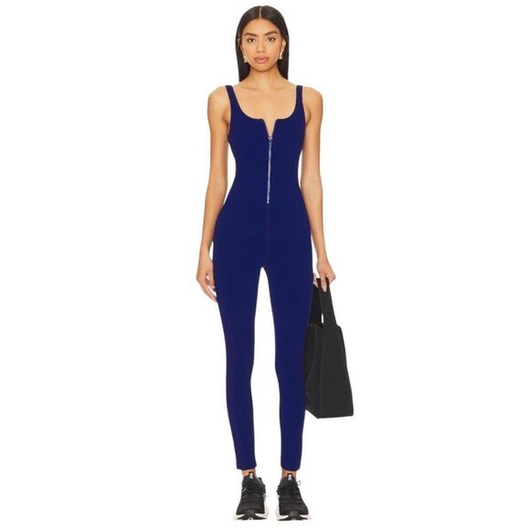 New Gigi C Merit Jumpsuit Catsuit Royal Blue Snakeskin M - Picture 1 of 6